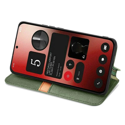 For Nothing Phone (2a) Case PU Leather Rhombus Magnetic Closure Phone Cover