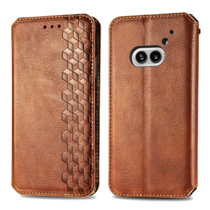 For Nothing Phone (2a) Case PU Leather Rhombus Magnetic Closure Phone Cover