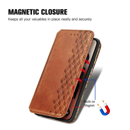 For Nothing Phone (2a) Case PU Leather Rhombus Magnetic Closure Phone Cover