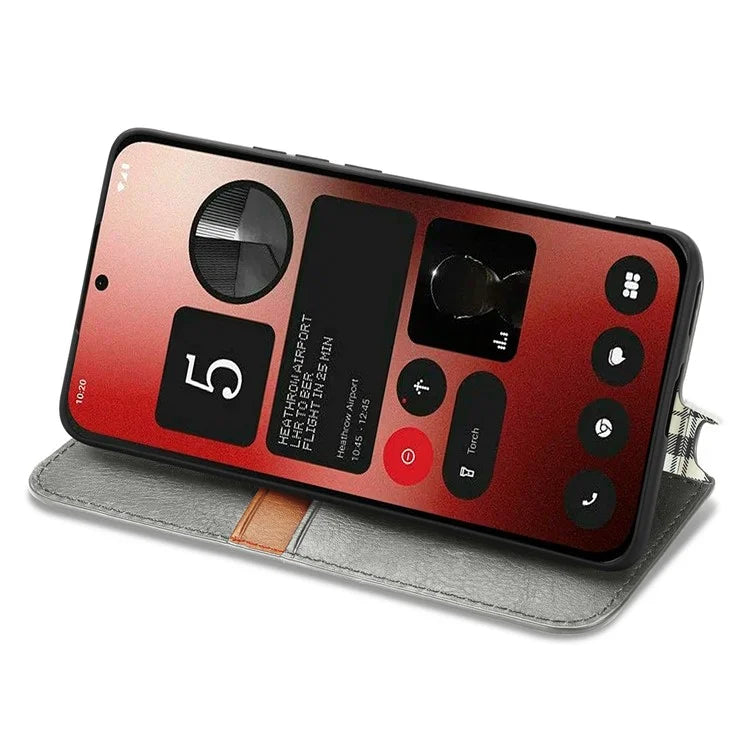 For Nothing Phone (2a) Case PU Leather Rhombus Magnetic Closure Phone Cover