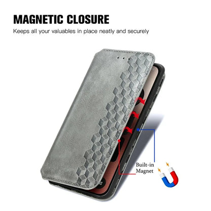 For Nothing Phone (2a) Case PU Leather Rhombus Magnetic Closure Phone Cover