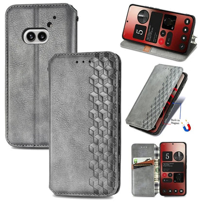 For Nothing Phone (2a) Case PU Leather Rhombus Magnetic Closure Phone Cover