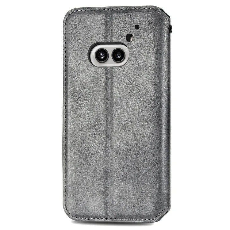 For Nothing Phone (2a) Case PU Leather Rhombus Magnetic Closure Phone Cover