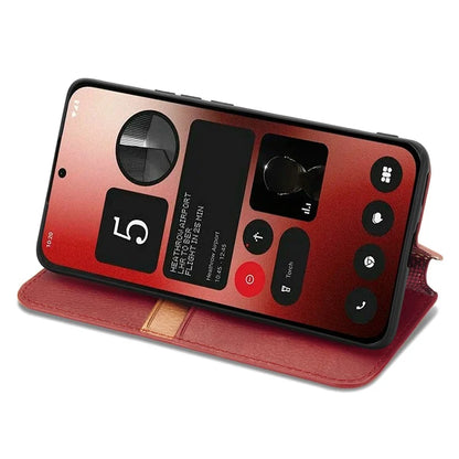 For Nothing Phone (2a) Case PU Leather Rhombus Magnetic Closure Phone Cover