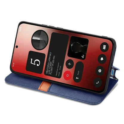 For Nothing Phone (2a) Case PU Leather Rhombus Magnetic Closure Phone Cover