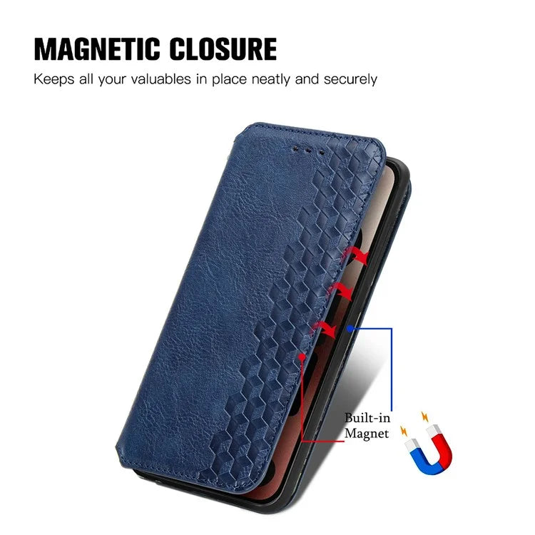 For Nothing Phone (2a) Case PU Leather Rhombus Magnetic Closure Phone Cover