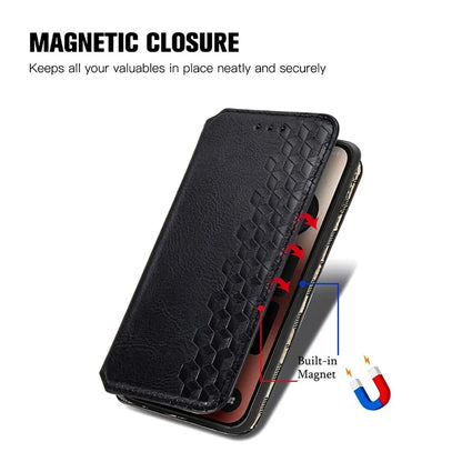 For Nothing Phone (2a) Case PU Leather Rhombus Magnetic Closure Phone Cover