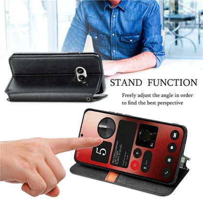 For Nothing Phone (2a) Case PU Leather Rhombus Magnetic Closure Phone Cover