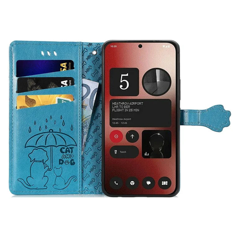 For Nothing Phone (2a) Magnetic Phone Case Leather Drop-proof Cover with Wrist Strap