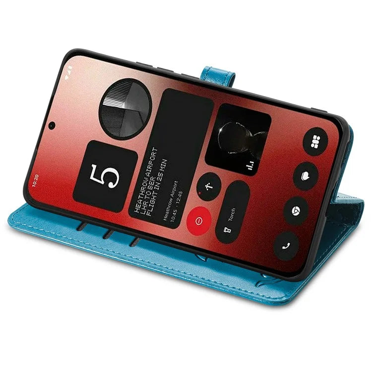 For Nothing Phone (2a) Magnetic Phone Case Leather Drop-proof Cover with Wrist Strap