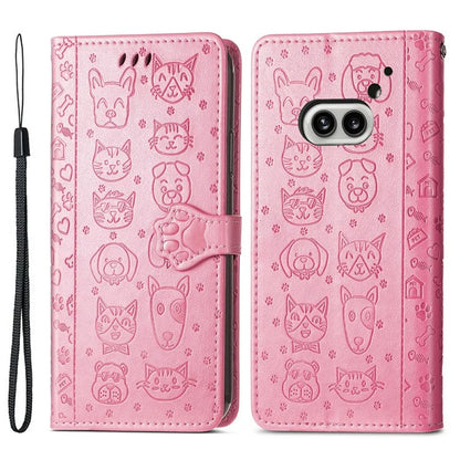 For Nothing Phone (2a) Magnetic Phone Case Leather Drop-proof Cover with Wrist Strap