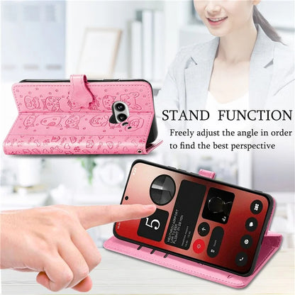 For Nothing Phone (2a) Magnetic Phone Case Leather Drop-proof Cover with Wrist Strap