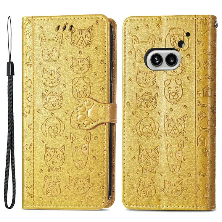 For Nothing Phone (2a) Magnetic Phone Case Leather Drop-proof Cover with Wrist Strap