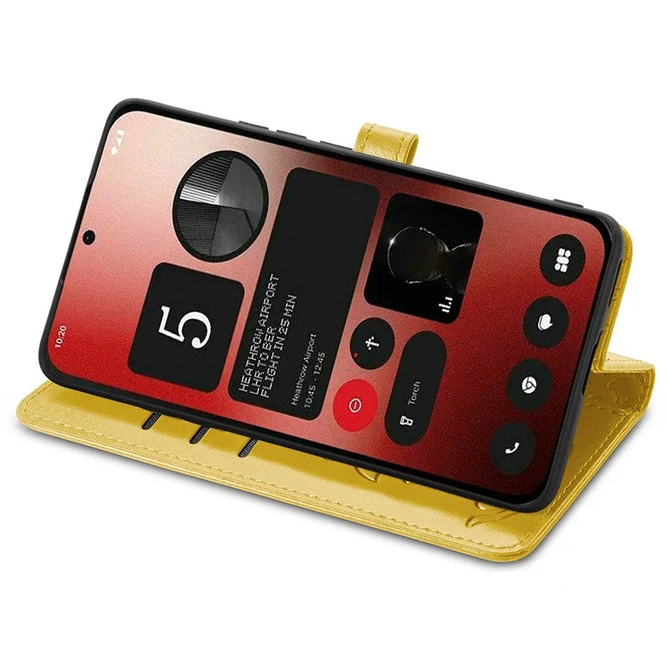 For Nothing Phone (2a) Magnetic Phone Case Leather Drop-proof Cover with Wrist Strap
