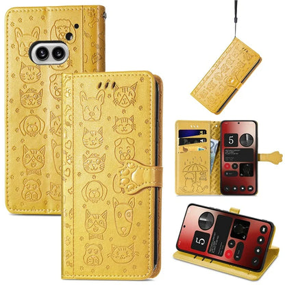 For Nothing Phone (2a) Magnetic Phone Case Leather Drop-proof Cover with Wrist Strap