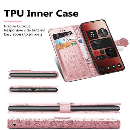 For Nothing Phone (2a) Magnetic Phone Case Leather Drop-proof Cover with Wrist Strap