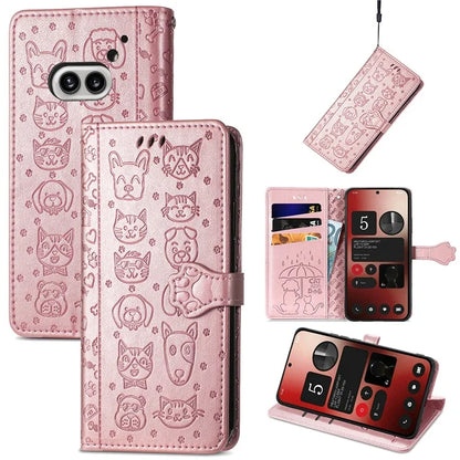 For Nothing Phone (2a) Magnetic Phone Case Leather Drop-proof Cover with Wrist Strap