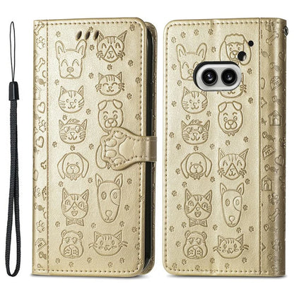 For Nothing Phone (2a) Magnetic Phone Case Leather Drop-proof Cover with Wrist Strap