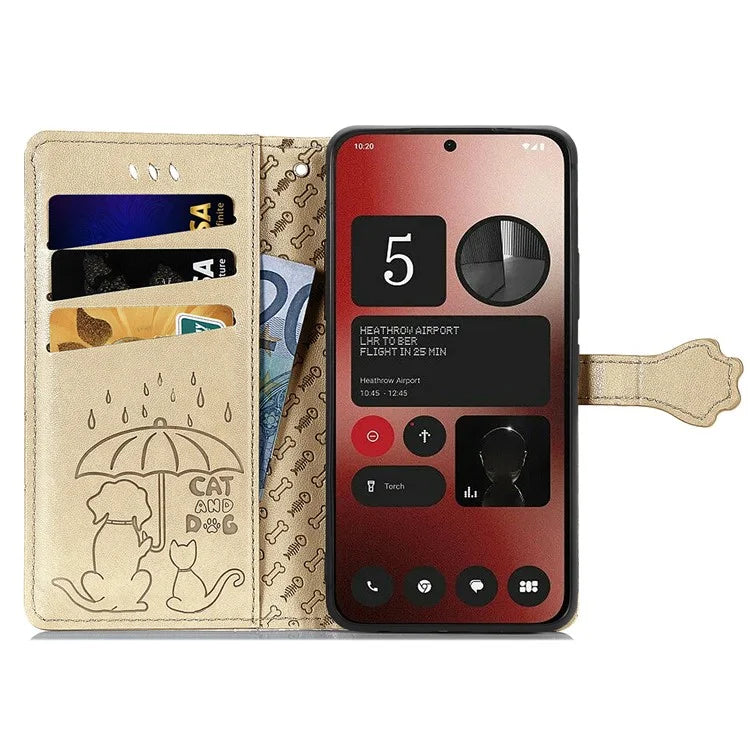 For Nothing Phone (2a) Magnetic Phone Case Leather Drop-proof Cover with Wrist Strap