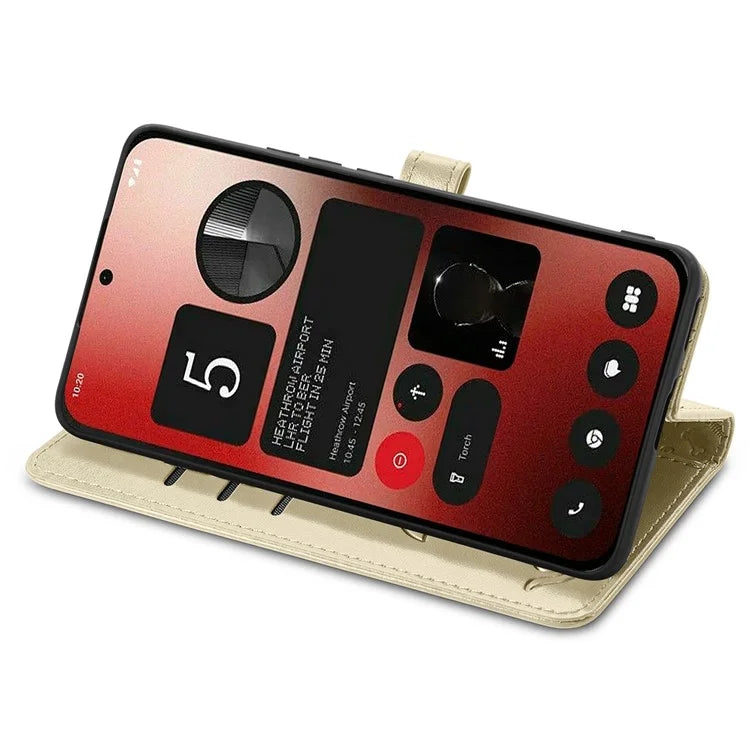 For Nothing Phone (2a) Magnetic Phone Case Leather Drop-proof Cover with Wrist Strap