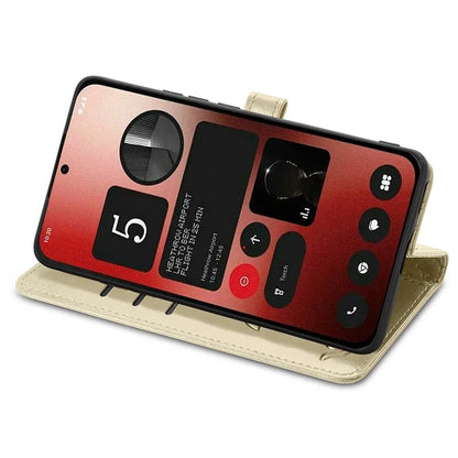 For Nothing Phone (2a) Magnetic Phone Case Leather Drop-proof Cover with Wrist Strap