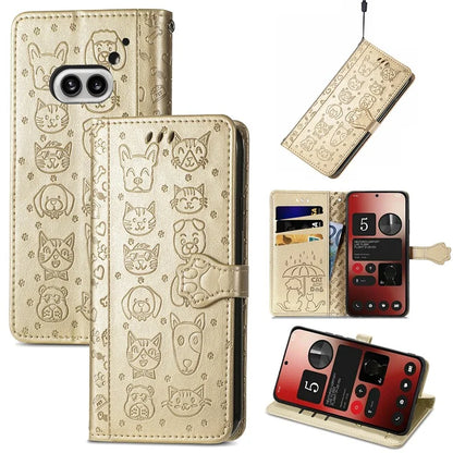 For Nothing Phone (2a) Magnetic Phone Case Leather Drop-proof Cover with Wrist Strap