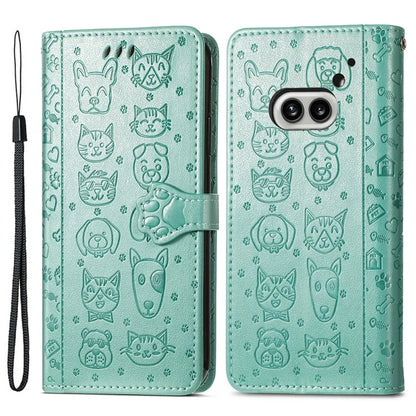 For Nothing Phone (2a) Magnetic Phone Case Leather Drop-proof Cover with Wrist Strap
