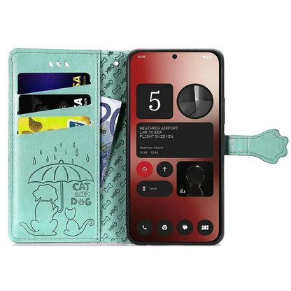 For Nothing Phone (2a) Magnetic Phone Case Leather Drop-proof Cover with Wrist Strap