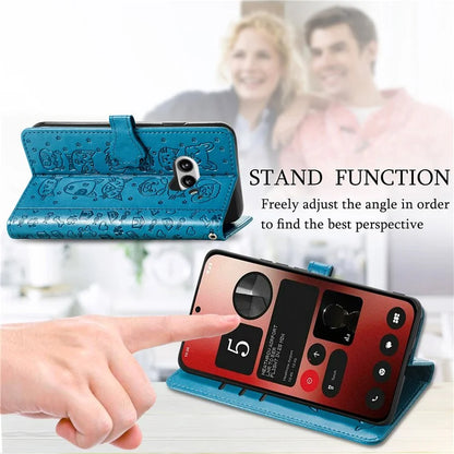 For Nothing Phone (2a) Magnetic Phone Case Leather Drop-proof Cover with Wrist Strap
