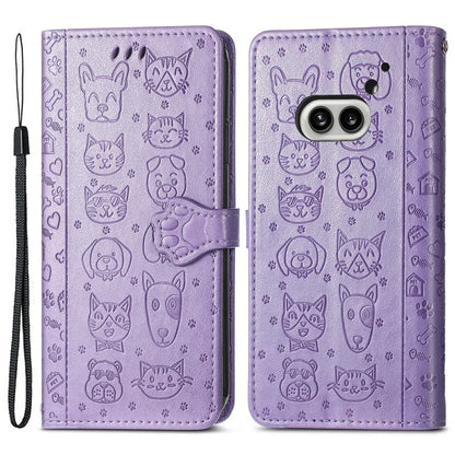 For Nothing Phone (2a) Magnetic Phone Case Leather Drop-proof Cover with Wrist Strap