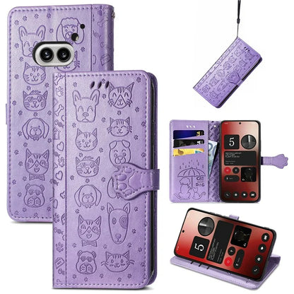 For Nothing Phone (2a) Magnetic Phone Case Leather Drop-proof Cover with Wrist Strap
