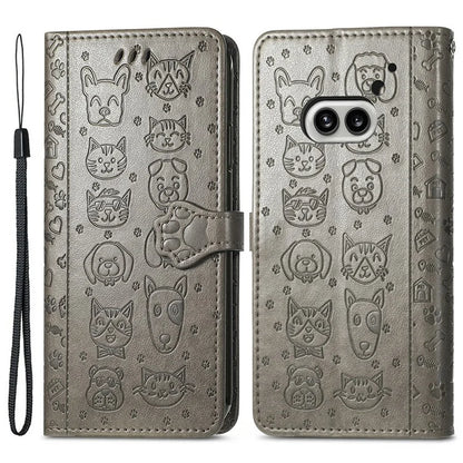 For Nothing Phone (2a) Magnetic Phone Case Leather Drop-proof Cover with Wrist Strap