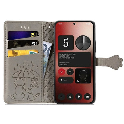For Nothing Phone (2a) Magnetic Phone Case Leather Drop-proof Cover with Wrist Strap