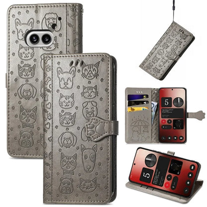 For Nothing Phone (2a) Magnetic Phone Case Leather Drop-proof Cover with Wrist Strap