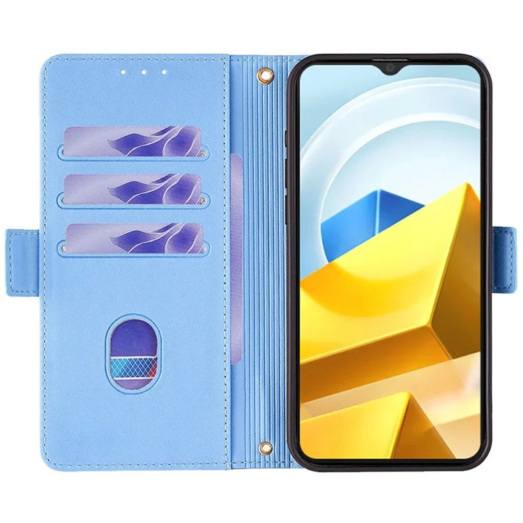 For Xiaomi Poco M5 4G Magnetic Phone Case RFID Blocking Leather Crossbody Wallet Cover