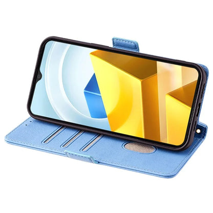 For Xiaomi Poco M5 4G Magnetic Phone Case RFID Blocking Leather Crossbody Wallet Cover