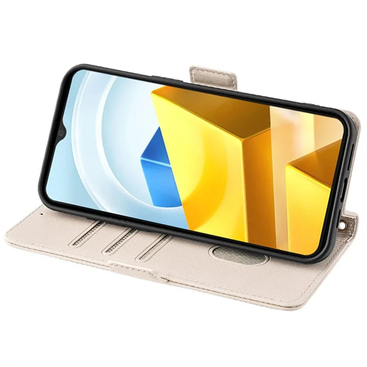 For Xiaomi Poco M5 4G Magnetic Phone Case RFID Blocking Leather Crossbody Wallet Cover