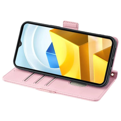 For Xiaomi Poco M5 4G Magnetic Phone Case RFID Blocking Leather Crossbody Wallet Cover