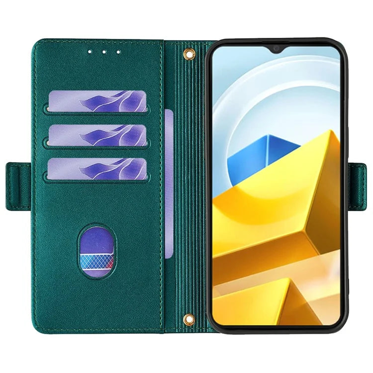 For Xiaomi Poco M5 4G Magnetic Phone Case RFID Blocking Leather Crossbody Wallet Cover
