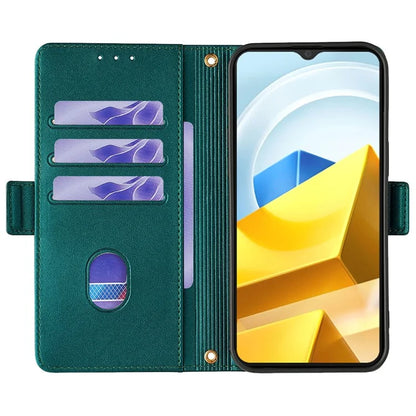 For Xiaomi Poco M5 4G Magnetic Phone Case RFID Blocking Leather Crossbody Wallet Cover