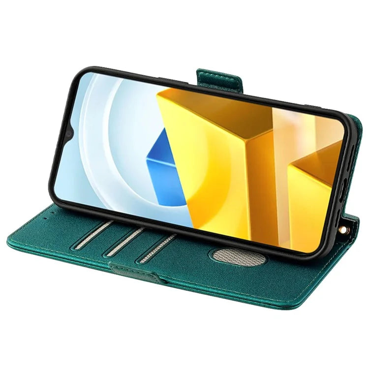 For Xiaomi Poco M5 4G Magnetic Phone Case RFID Blocking Leather Crossbody Wallet Cover