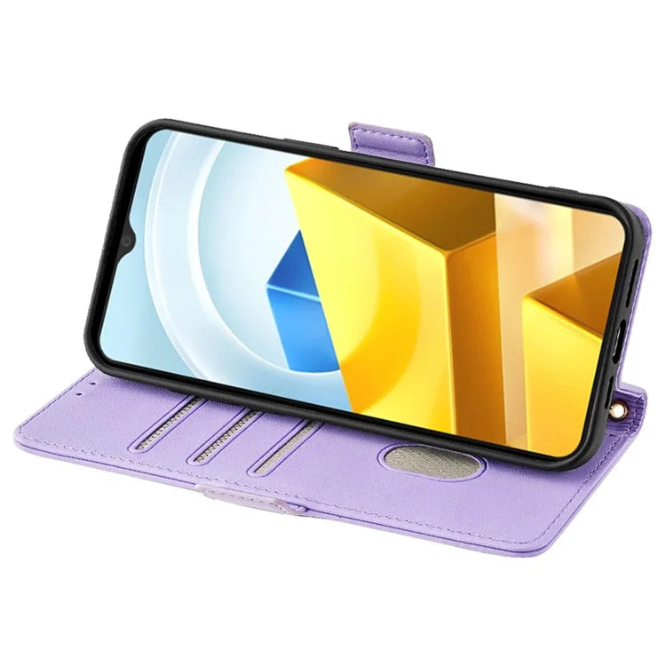 For Xiaomi Poco M5 4G Magnetic Phone Case RFID Blocking Leather Crossbody Wallet Cover