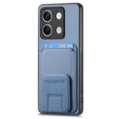 C1-11 for Xiaomi Redmi Note 13 5G Case Carbon Fiber Texture Leather Coated TPU Card Slot Phone Cover