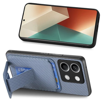 C1-11 for Xiaomi Redmi Note 13 5G Case Carbon Fiber Texture Leather Coated TPU Card Slot Phone Cover