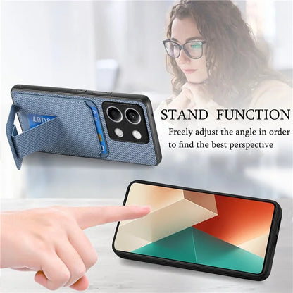 C1-11 for Xiaomi Redmi Note 13 5G Case Carbon Fiber Texture Leather Coated TPU Card Slot Phone Cover