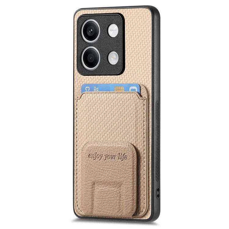 C1-11 for Xiaomi Redmi Note 13 5G Case Carbon Fiber Texture Leather Coated TPU Card Slot Phone Cover