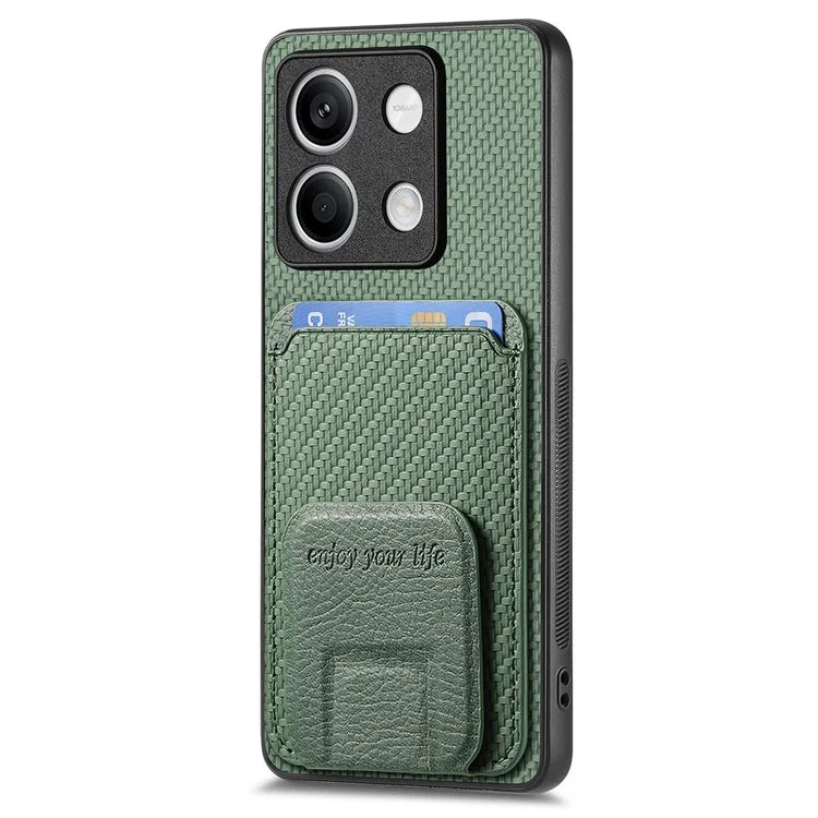 C1-11 for Xiaomi Redmi Note 13 5G Case Carbon Fiber Texture Leather Coated TPU Card Slot Phone Cover