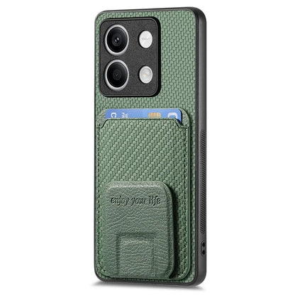 C1-11 for Xiaomi Redmi Note 13 5G Case Carbon Fiber Texture Leather Coated TPU Card Slot Phone Cover