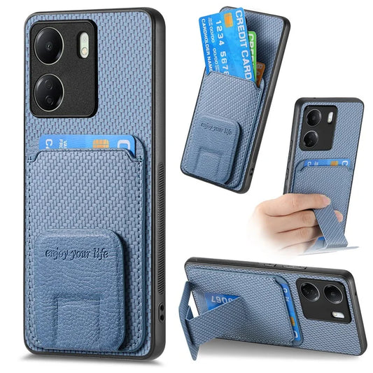 C1-11 for Xiaomi Redmi 13C 4G / Poco C65 4G Phone Case Card Slot Leather Coated TPU Cover