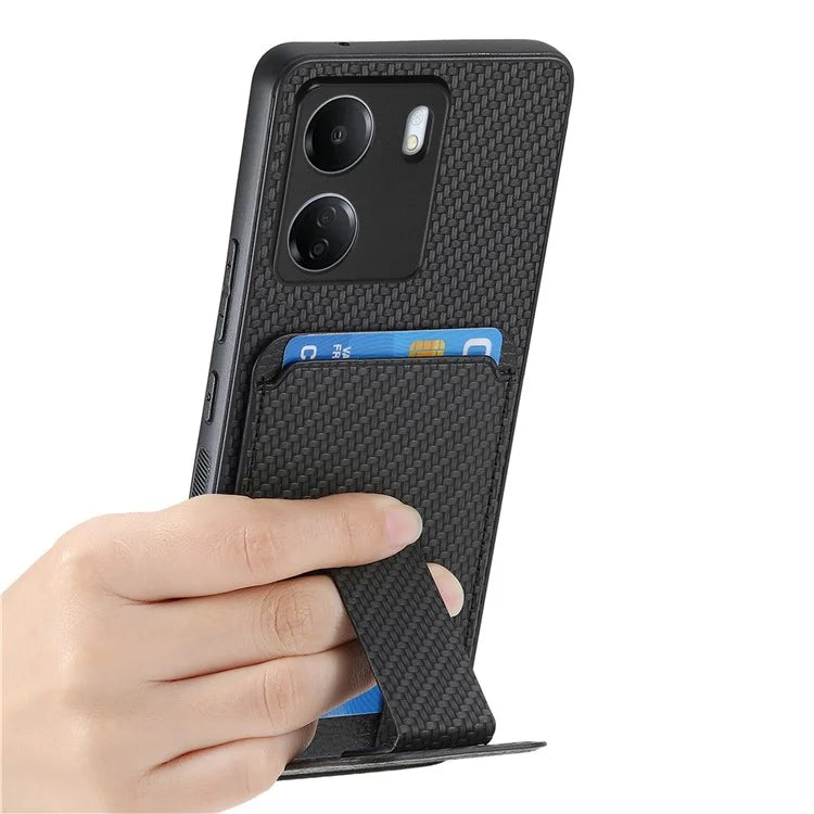 C1-11 for Xiaomi Redmi 13C 4G / Poco C65 4G Phone Case Card Slot Leather Coated TPU Cover
